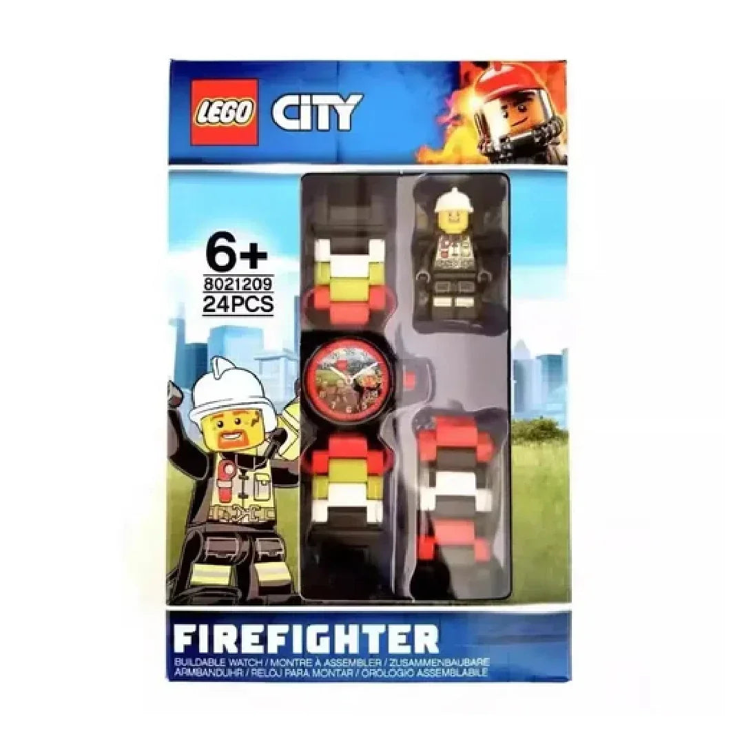 Unisex-Child LEGO 8021209 Digital Watch Set Minifig Link City Fireman - Jaiman Toys