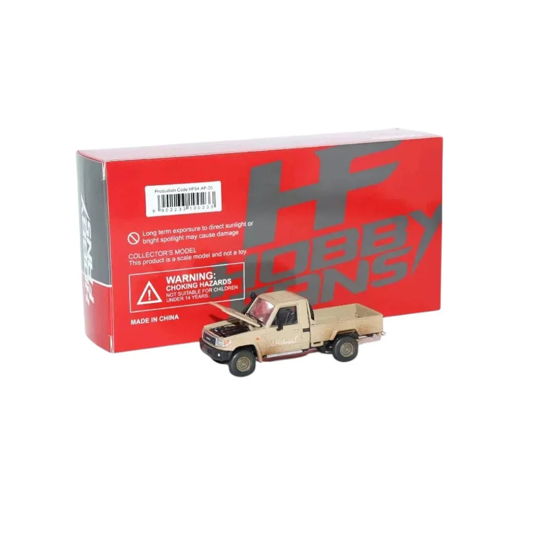 Hobby Fans 1:64 Toyota Land Cruiser LC79 Pickup Truck – Desert Yellow Diecast Model Car - Jaiman Toys