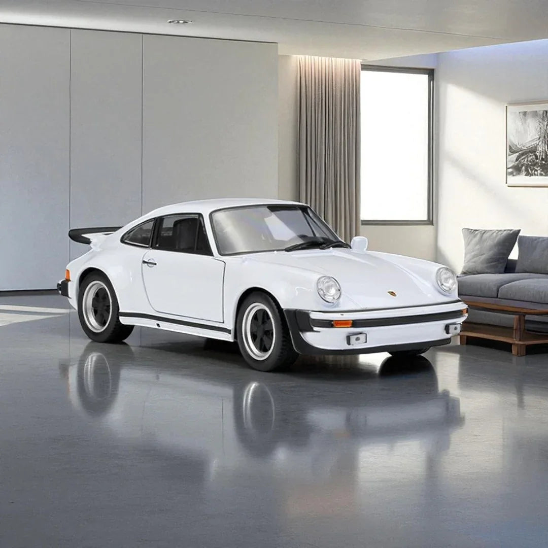 Welly 1:24 PORSCHE 911 TURBO DIECAST CAR MODEL -WHITE WITH OPENABLE DOOR (24043) - Jaiman Toys