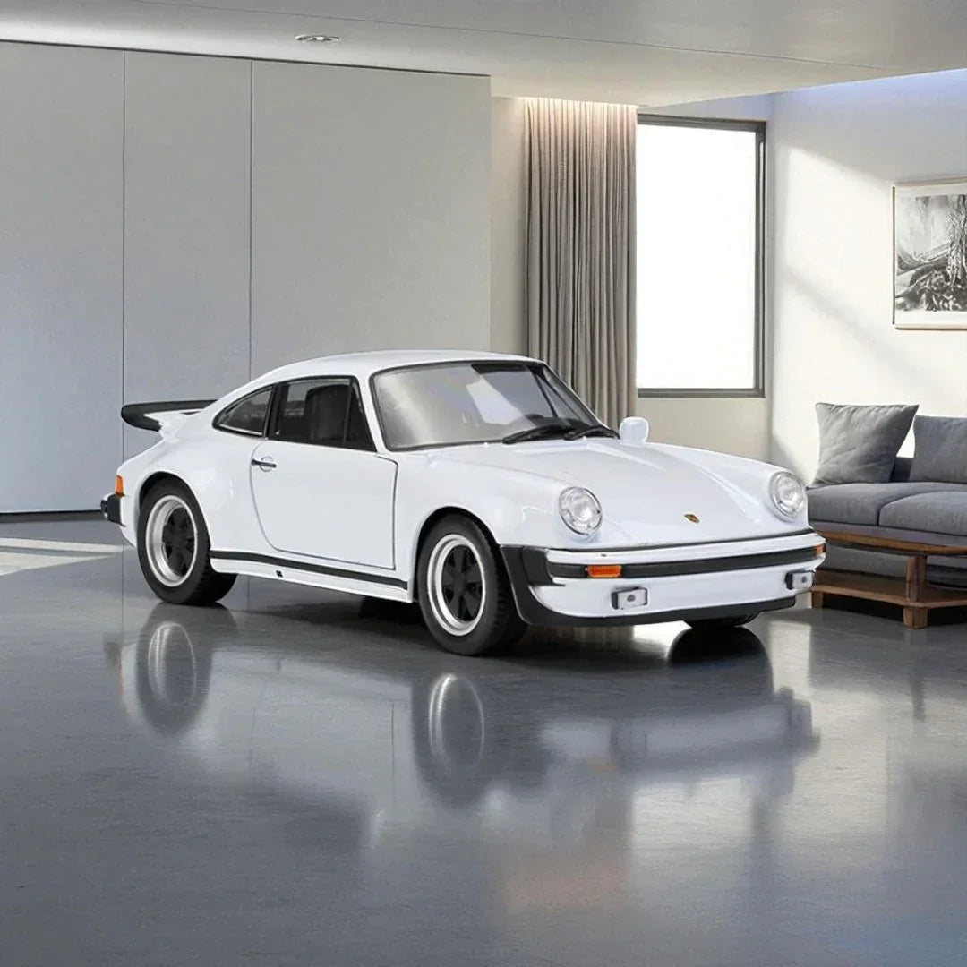 Welly 1:24 PORSCHE 911 TURBO DIECAST CAR MODEL -WHITE WITH OPENABLE DOOR (24043) - Jaiman Toys