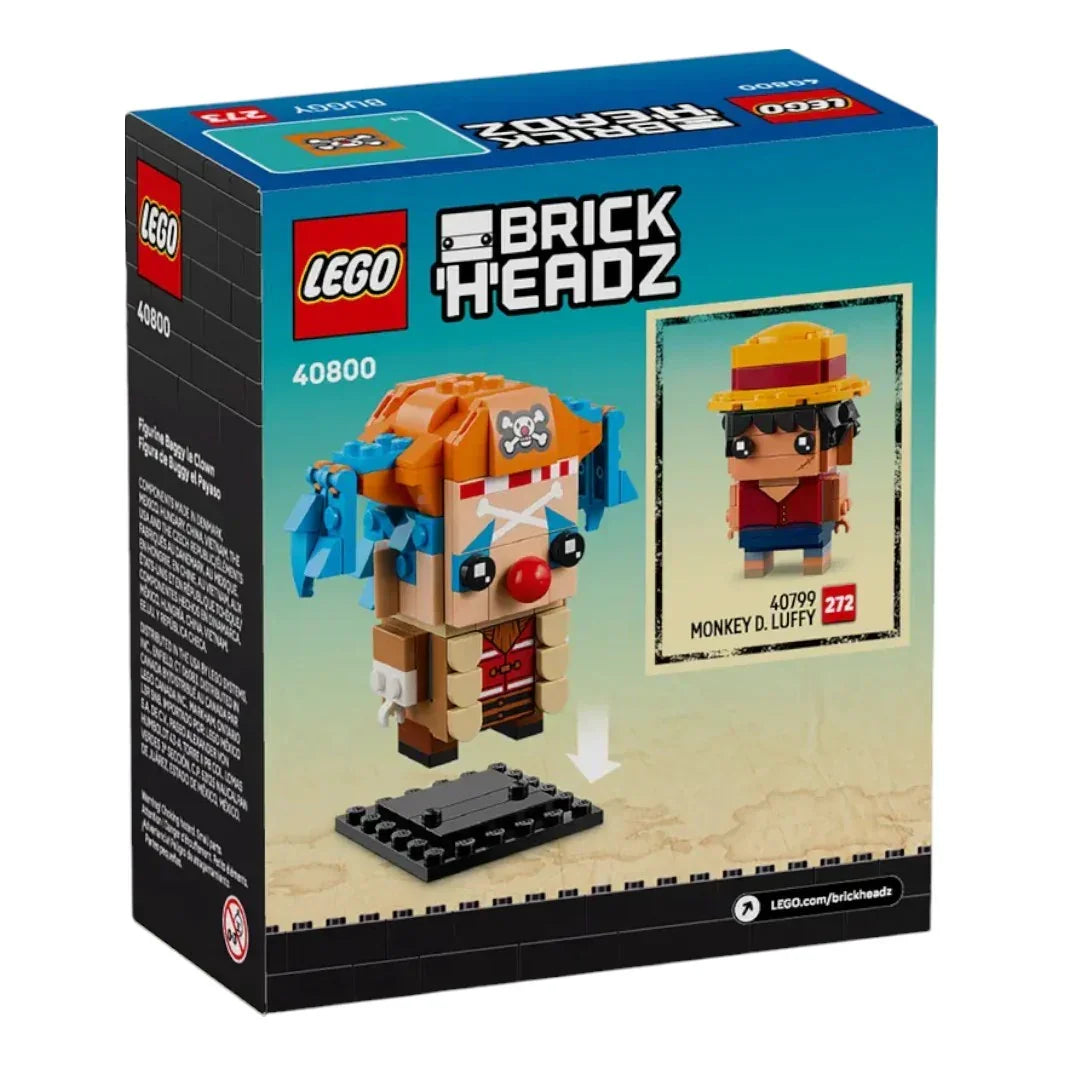 LEGO 40800 BrickHeadz One Piece Buggy the Clown , Collectible Building Set (176 Pieces) Netflix Series Character, Ages 10+