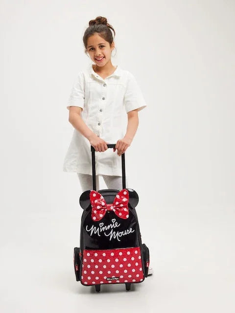 Smiggle School Bag : Minnie Mouse Colorful & Stylish 18 Inch Trolley Backpack for Kids - Jaiman Toys