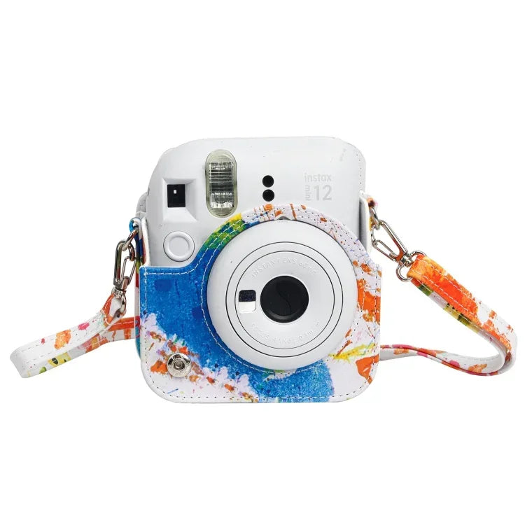 Palm Print Camera Case for Fujifilm Instax Mini 12 – PU Leather Bag with Shoulder Strap - Jaiman Toys