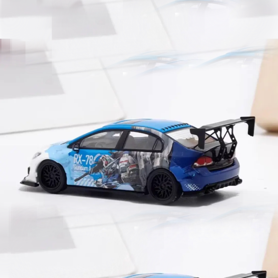 Cool.Car Civic Blue/White 1/64 Scale Diecast Car Model