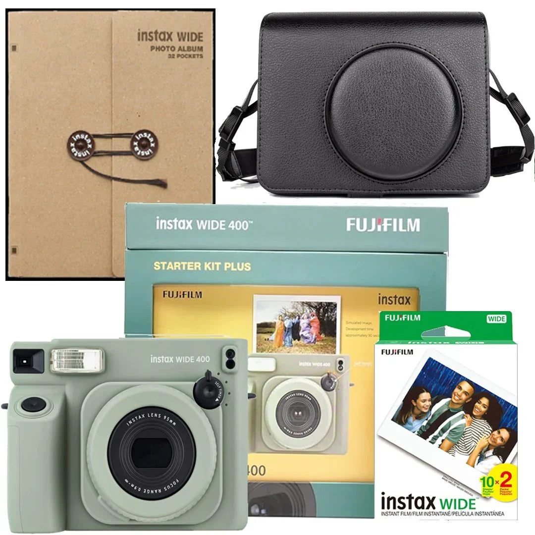 Instax Wide 400 Starter Kit Plus: Capture Life in Full Frame With Fujifilm Wide Camera, PU Case, 20 Film Shots & Elegant Photo Album - Jaiman Toys