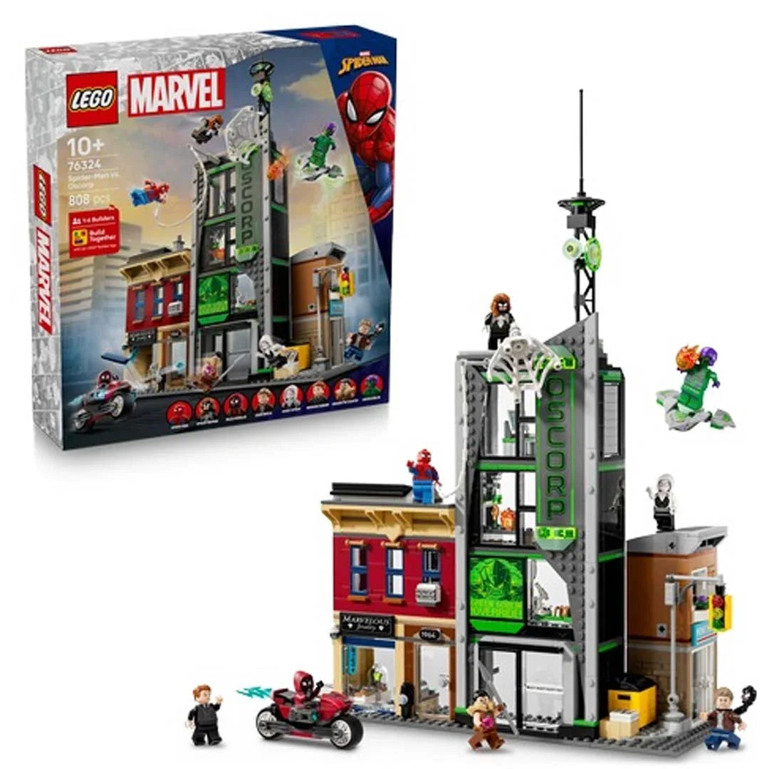 LEGO Marvel 76324 SpiderMan vs. Oscorp MultiBuilding PlayandDisplay Set for Ages 10+ - Jaiman Toys