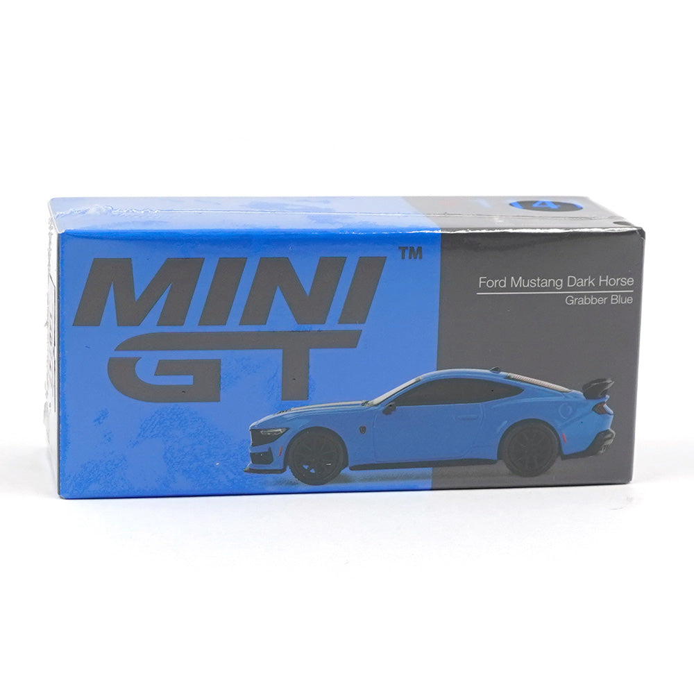 MINI GT 1:64 Ford Mustang Dark Horse 2024 Grabber Blue RHD Diecast Scale Model Car