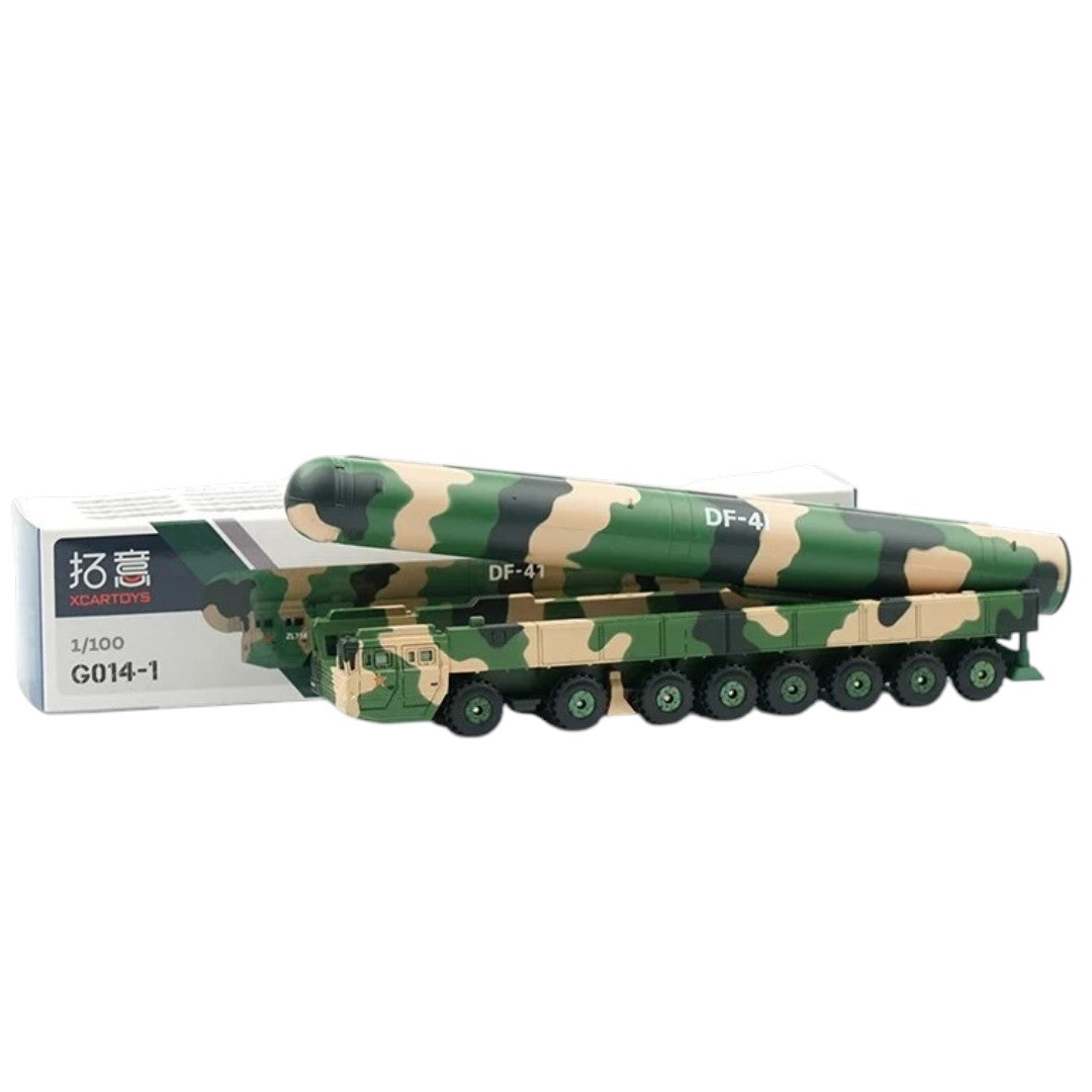 XCARTOYS 1:100 PLA G014-1 Dongfeng DF-41 Transporter Die-Cast Military Vehicle Model | Premium Collector Display Replica
