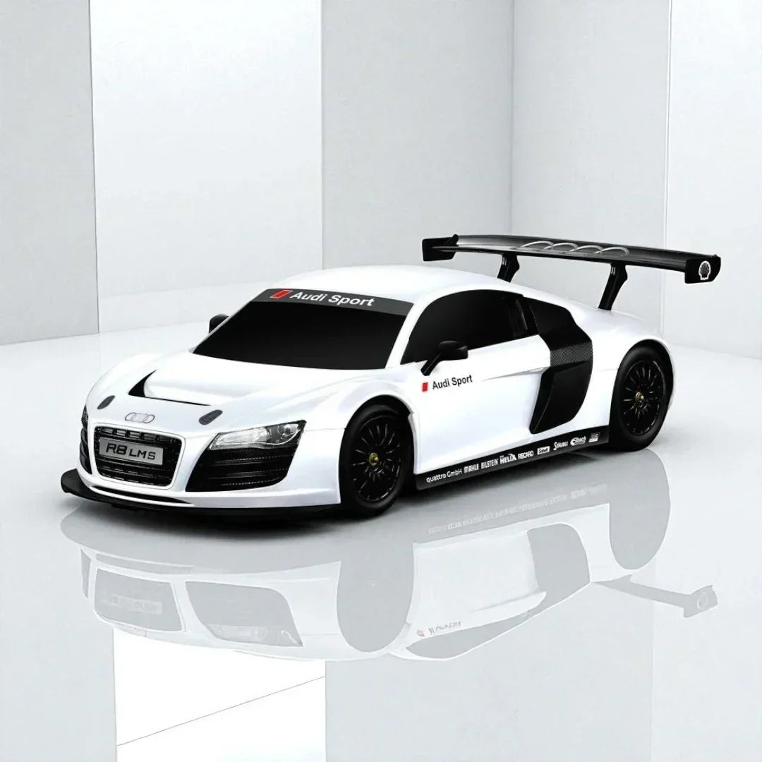 Rastar 1:24 Audi R8 LMS Die-Cast Model – White | Openable Doors