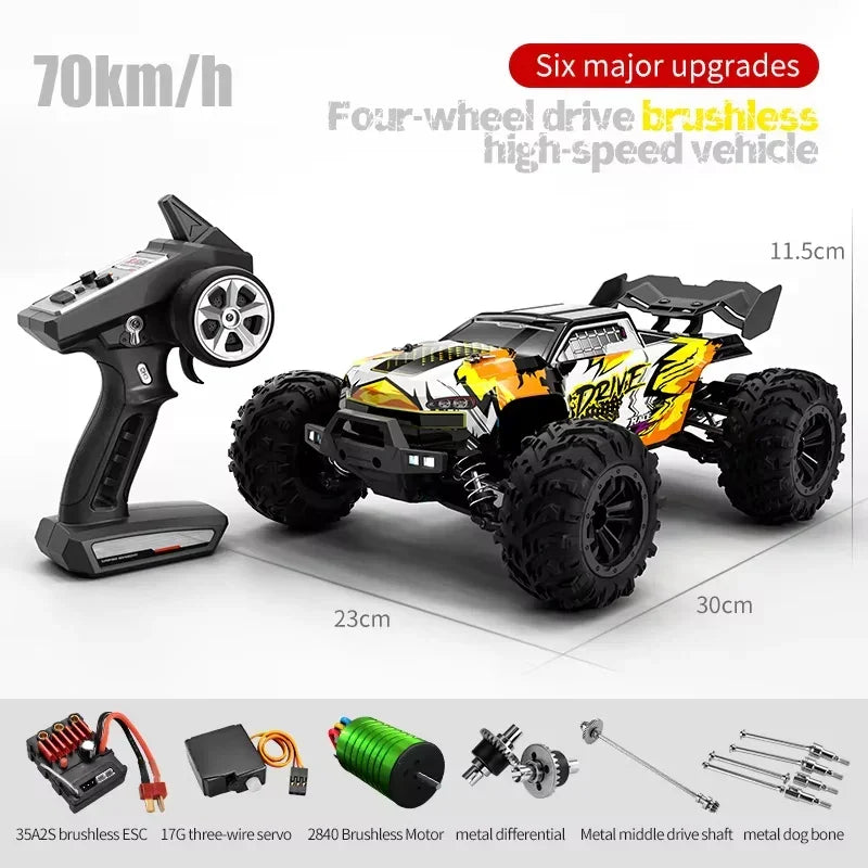 SUCHIYU SCY-16102 PRO Brushless RC Car 1/16 Scale, 4WD 70KM/H High-Speed 2.4G Remote Control Truck with LED Headlights