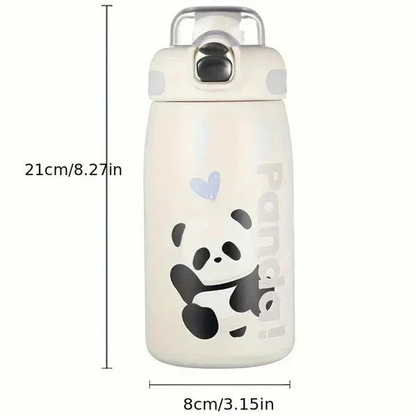 Hey Panda Water Bottle With Straw 650 ML (Pink) - Jaiman Toys