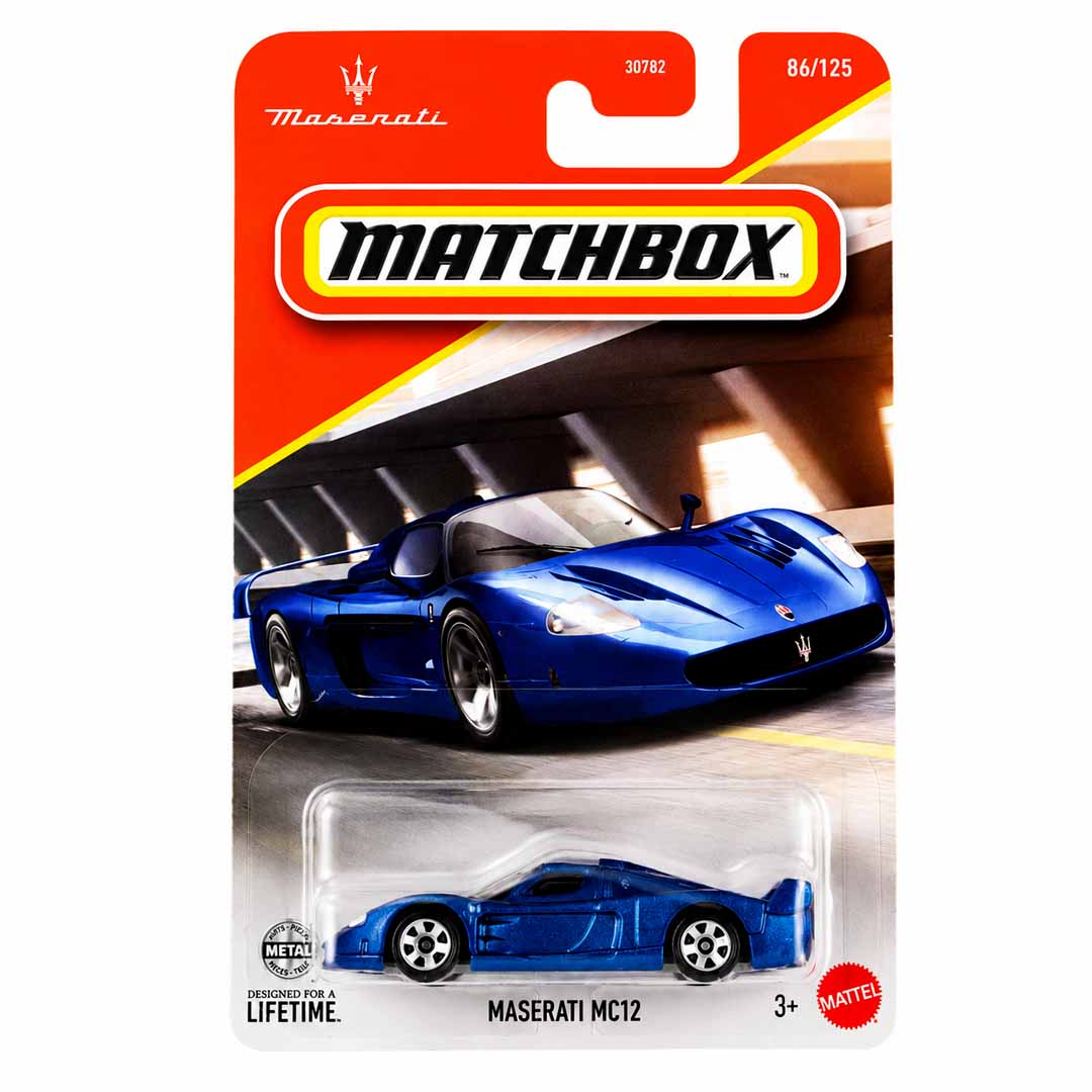 Matchbox 1:64 Maserati MC12 Die-Cast Model Car (Blue) | (Blister