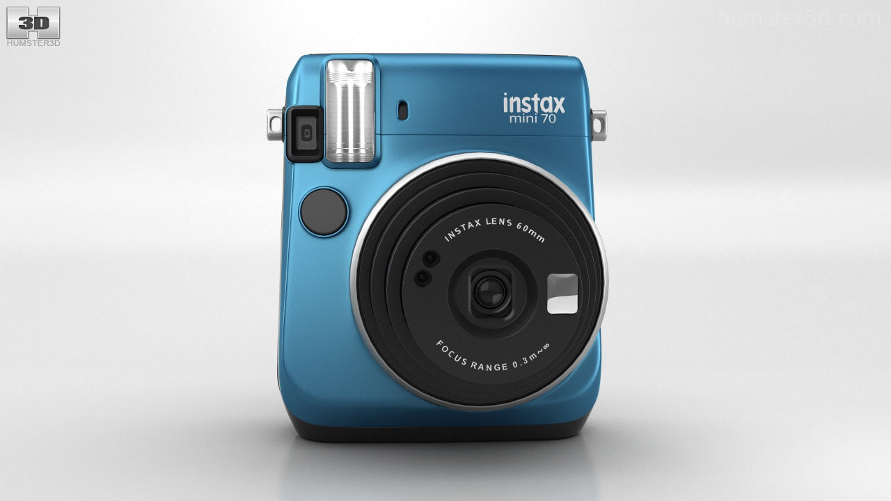 Fujifilm Instax Mini 70 Instant Camera (Blue) | Selfie Mode with Mirror | Auto Exposure | Hi-Key Mode | Built-in Flash | Credit Card Size Instant Prints