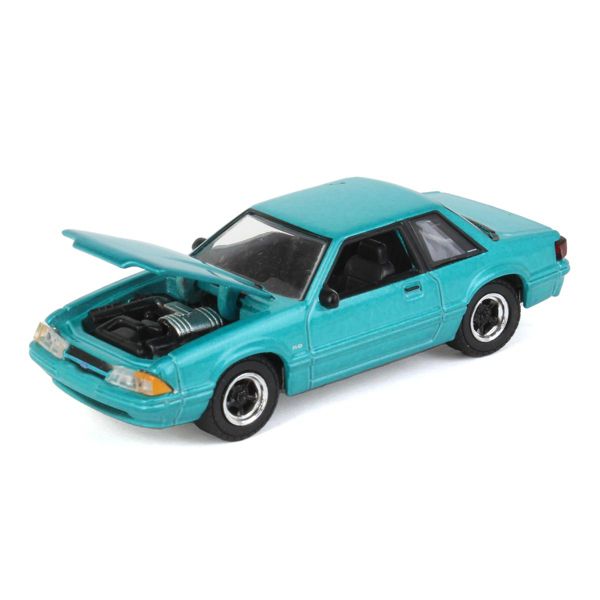 GreenLight 1:64 1991 Ford Mustang 5.0 Calypso Green Diecast Model Car – Fox Body Collectible
