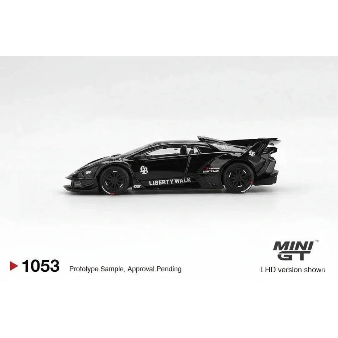 Mini GT 1:64 Lamborghini LB-Silhouette WORKS Murciélago GT Diecast Model | Liberty Walk Black Edition