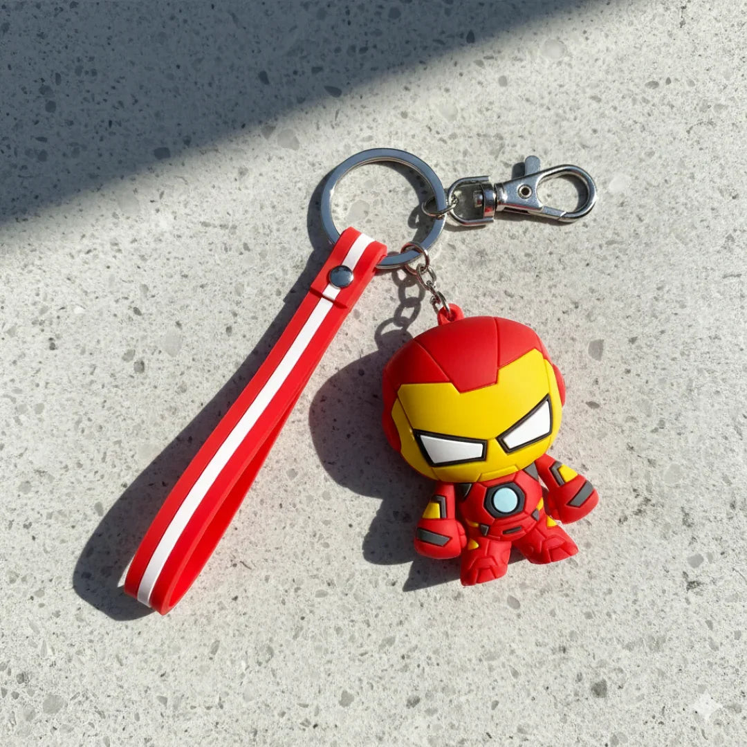 Iron Man 3D Keychain – Detailed Marvel Character Accessory with Metal Ring & Clasp