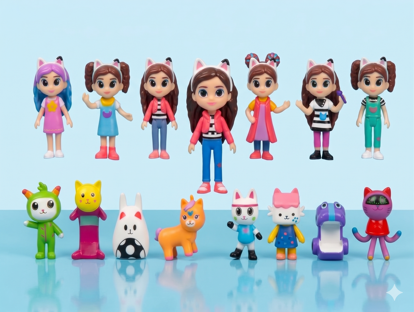 Gabby's Dollhouse 15-Piece Figure Playset | Character & Cat Figures Collection Toy Set for Kids 3+