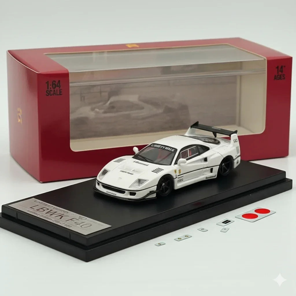 Street Warrior 1:64 Scale Ferrari F40 LBWK Diecast Car Model-White