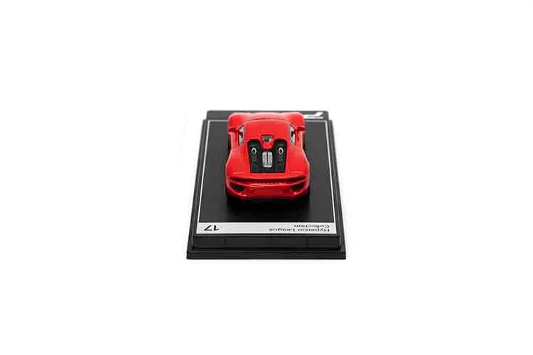 PosterCars 1:64 Porsche 918 Spyder – Guards Red – Acrylic Box Display | #H17 - Jaiman Toys