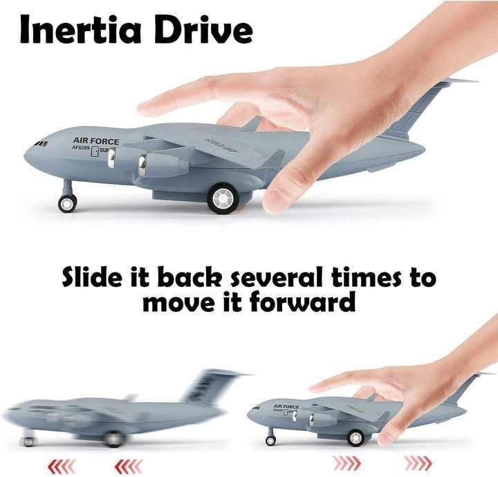 MetalHot Diecast Fighter Airplane Pull-Back Action with Light & Sound - 1:400 Scale (Blue) - Jaiman Toys