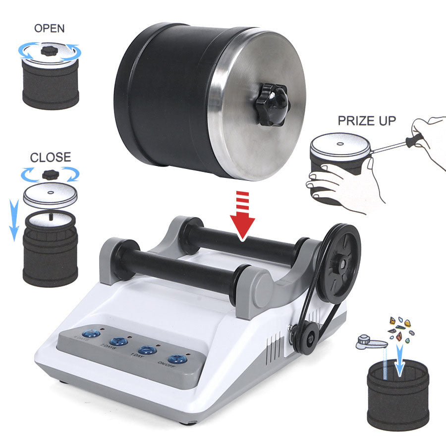Rock Polishing Machine DIY Electric Stone Polisher Educational Gemstone Kit for Children 8+, Beginners, Home, Classroom, Grinder - EU | Other Lapidary Materials Rocks Fossils & Minerals | DIY KIT