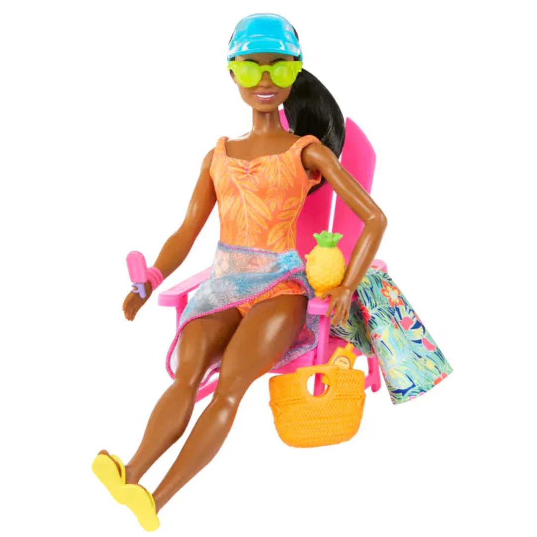 Barbie 12.7" Pink Passport Hawaii Brooklyn Doll Brown Hair/Brown Eyes Playset with Clothes & Travel Accessories - Jaiman Toys