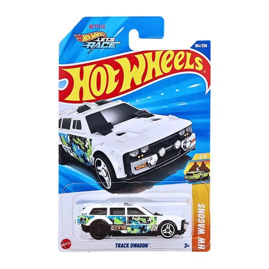 Hot Wheels 1:64 Scale 5-Car Set – Hako Type D, Arrow Dynamic HYX98, Track Dwagon HW Wagons, Netflix Let's Race Heavy Hitcher HW Metro & Rod Punk HW Modified