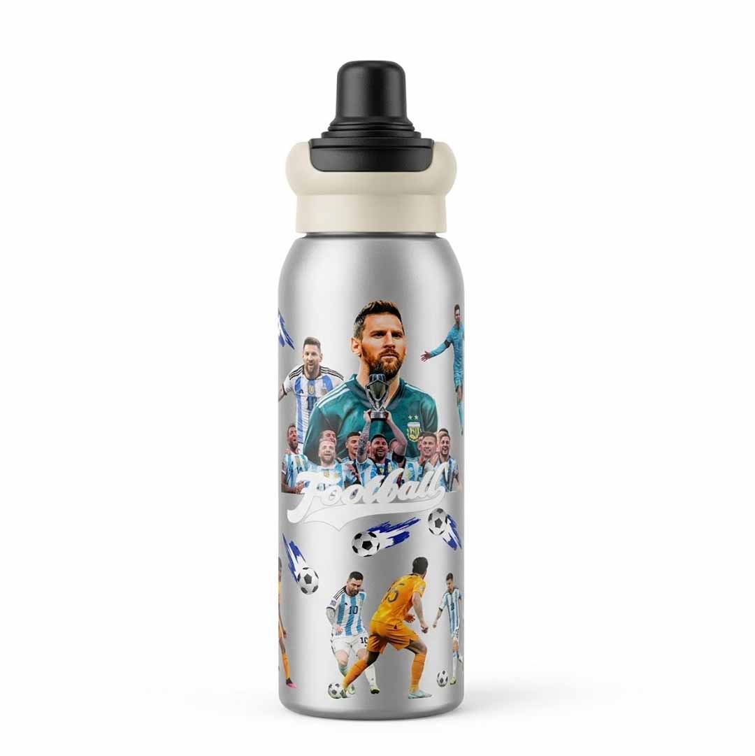 Kids Stainless Steel Football Theme 620ML Water Bottle – Leakproof Sports Water Bottle for School, Travel & Outdoor Activities