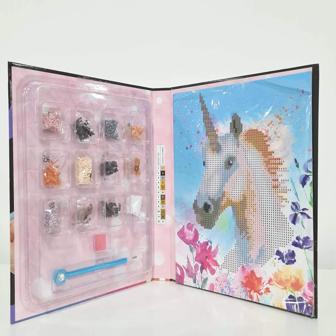 Crystal Creations Unicorn Diamond Art Kit – Sparkling DIY Crystal Painting Craft Set for Kids