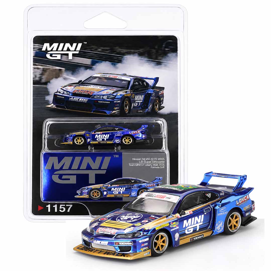 ミニカー mini gt NISSAN S15 S14 TARMAC WORKS MINI GT 1:64 (Blister Pack) Nissan Silvia (S15) #555 LB-Super