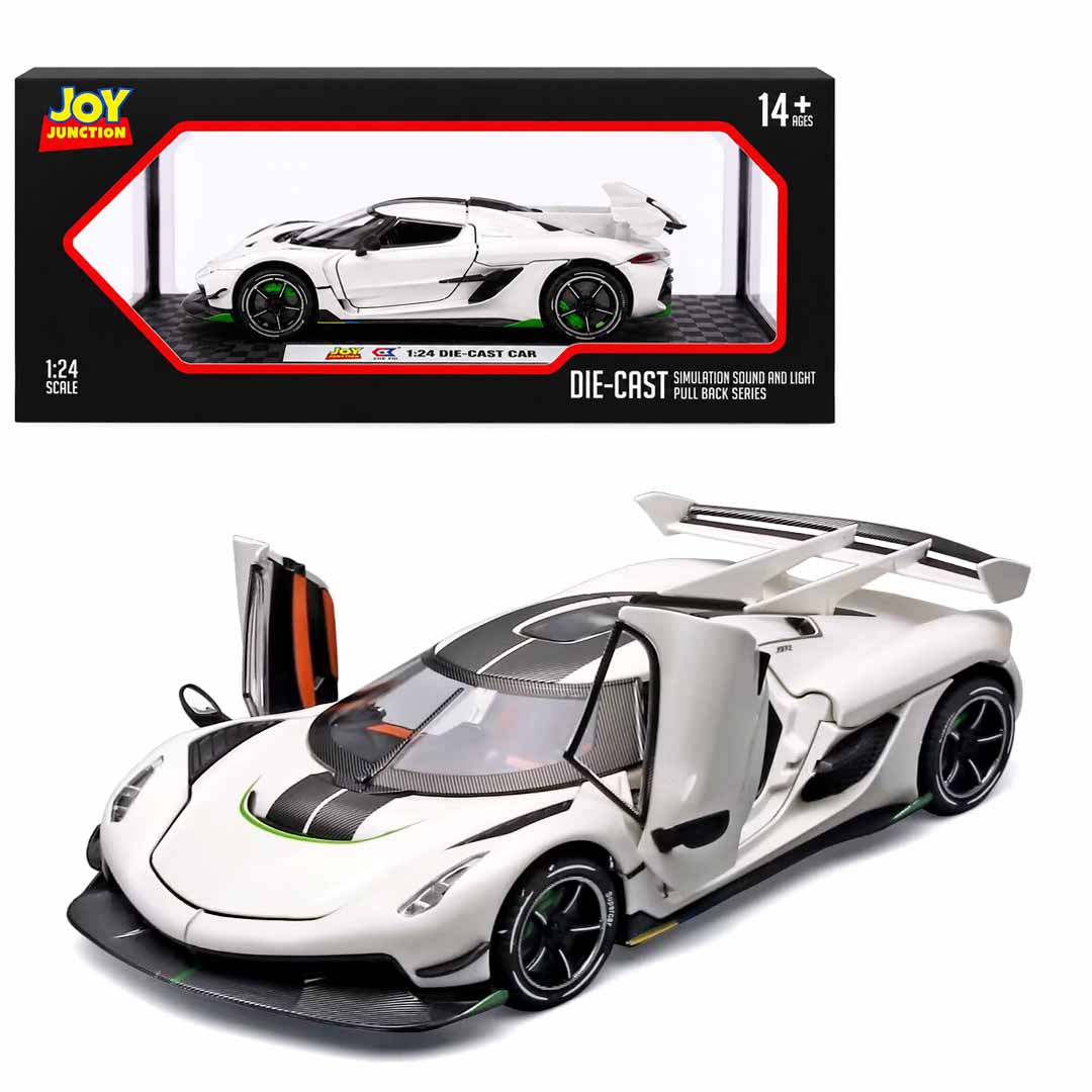 Joy Junction 1:24 Koenig Smoke White Scale Die-Cast Hypercar Model