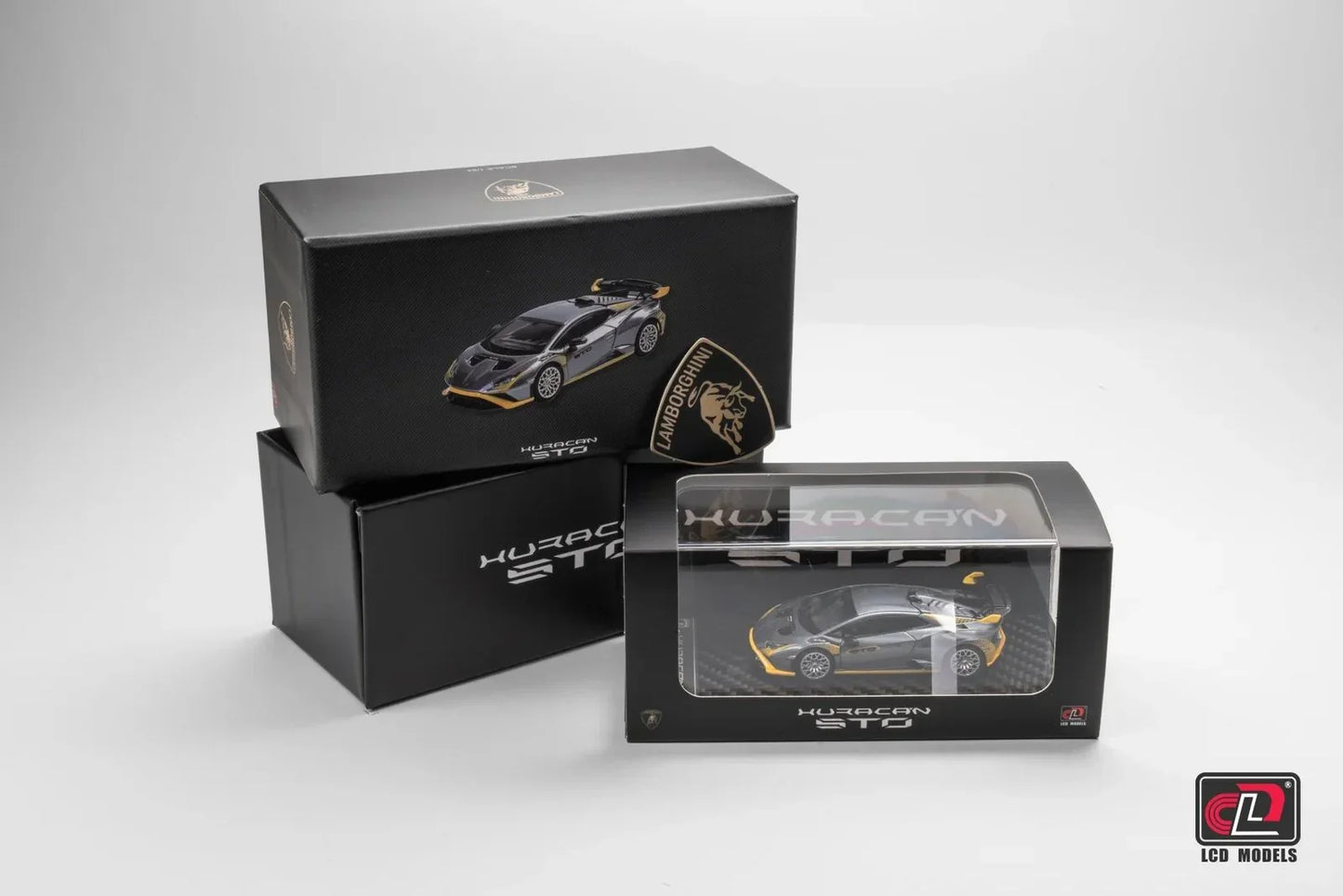 LCD Models 1:64 Lamborghini Huracán STO Die-Cast Model Car | Silver with Yellow Accents | Foshan APAxpo 2025 Exclusive | Premium Collectible Car