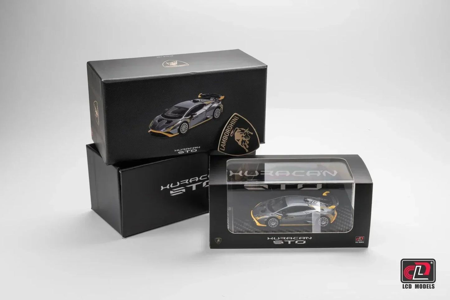 LCD Models 1:64 Lamborghini Huracán STO Die-Cast Model Car | Silver with Yellow Accents | Foshan APAxpo 2025 Exclusive | Premium Collectible Car