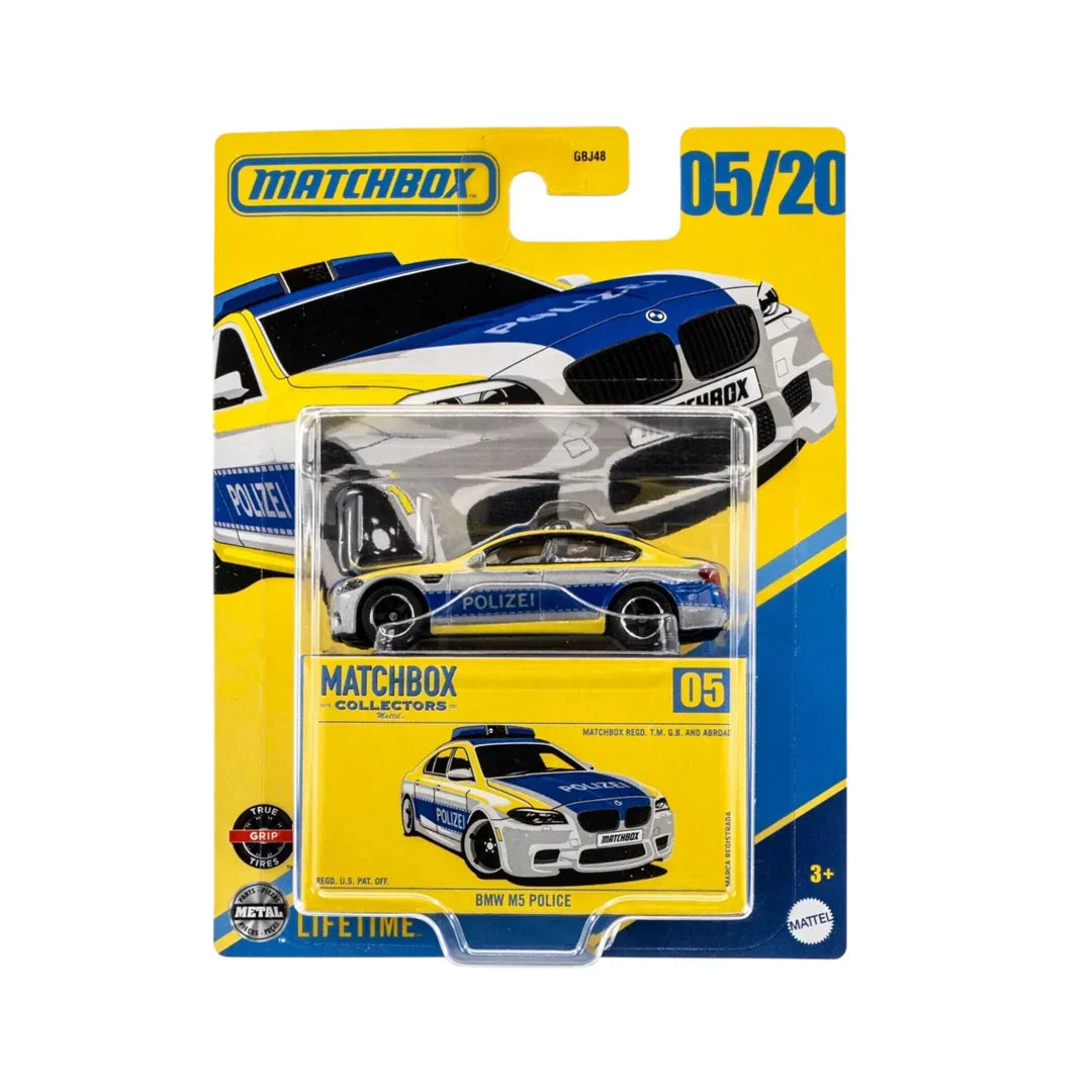 Matchbox Collectors BMW M5 Police Car – 1:64 Scale Diecast (05/20) | Premium Collectors Series - Jaiman Toys