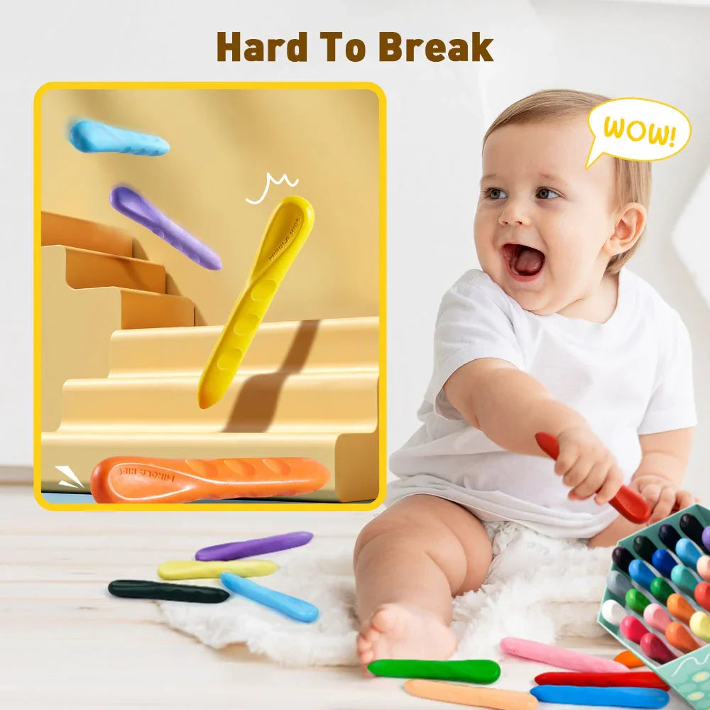 Jar Melo Mess Free Easy Grip Beeswax Crayons - Jaiman Toys