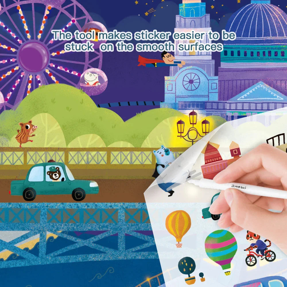 Jar Melo Transfer Sticker Scenes Pads -Busy City - Jaiman Toys