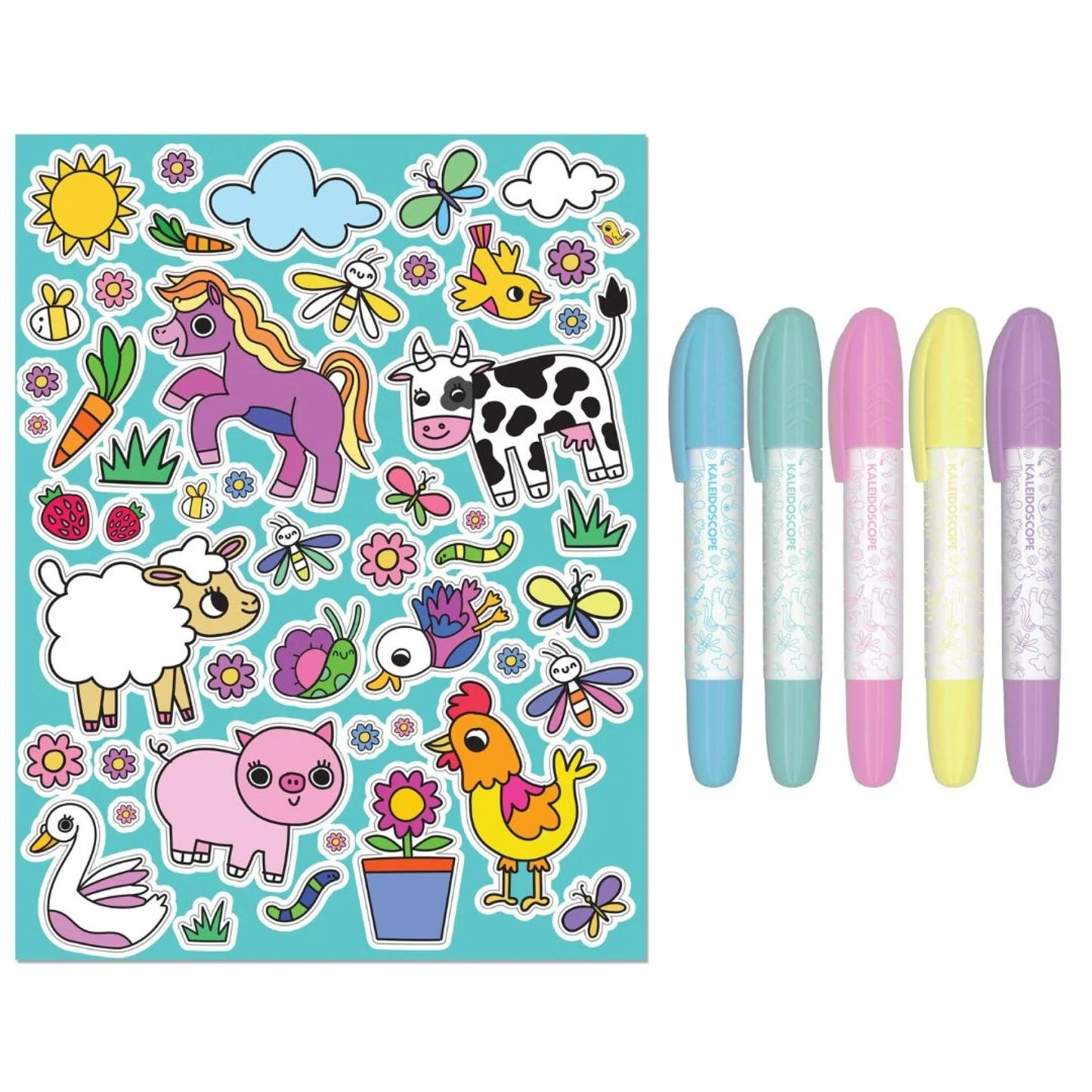 Junior Kaleidoscope Colouring Kit On The Farm - Jaiman Toys