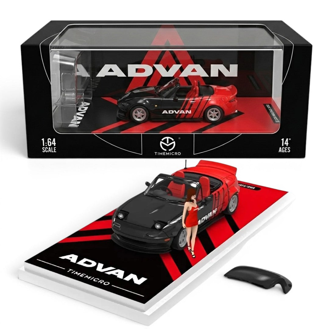 ミニカー JAPCON LIMITED EDITION MERCHAND Size L Time Micro Mazda MX-5 ADVAN Figure Edition 1:64 Scale Diecast