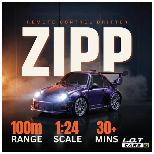 Zipp Remote Control Car – Burnout Prism | 4x4 RC Drift Car, 20 km/h, 2.4GHz Remote, 100m Range, Multi-Mode LED Lights