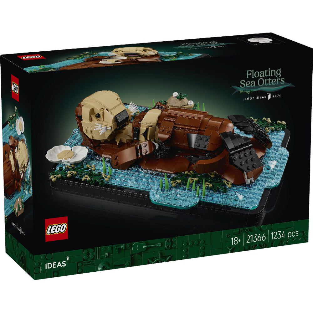 LEGO 21366 Ideas Floating Sea Otters Building Set – Wildlife Display Model, 1234 Pieces