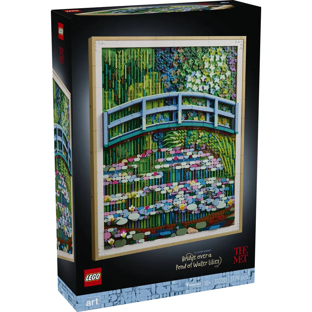 LEGO Art 31220 Claude Monet – Bridge Over a Pond of Water Lilies Building Set (3,179 Pieces) | 3D Wall Art Décor for Adults & Art Lovers