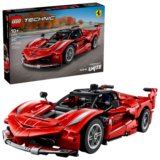 LEGO Technic 42212 Ferrari FXXK 897Piece Supercar Model with Opening Doors, V12 Engine & Differential (Ages10+) - Jaiman Toys