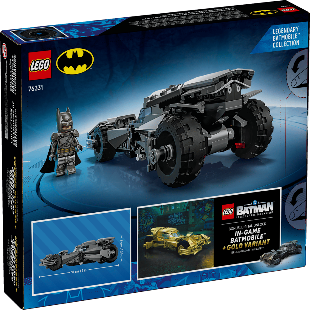 LEGO 76331 DC Batman Batmobile Building Set with Batman Minifigure – 220 Pieces