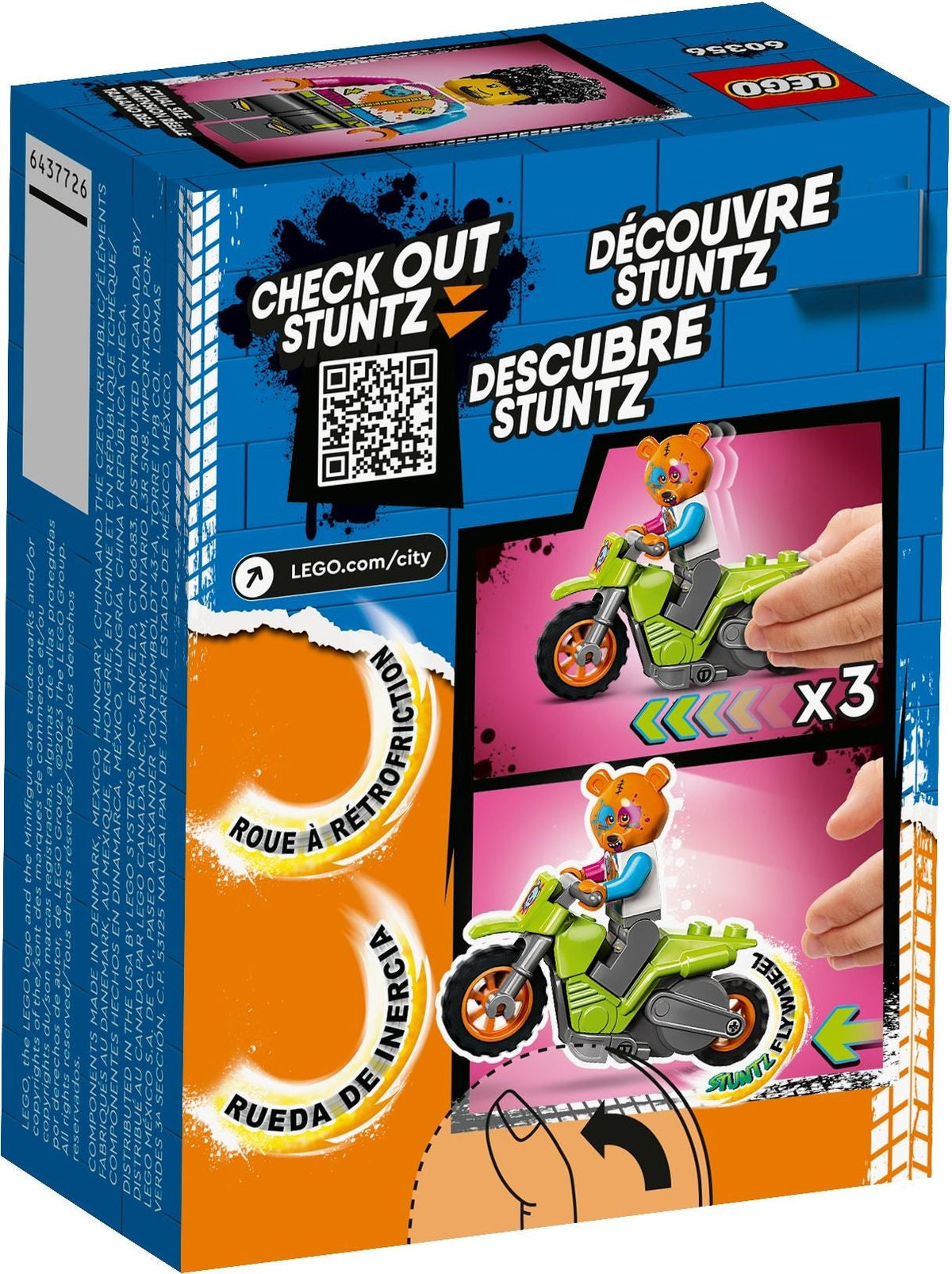 LEGO 60356 Bear Stunt Bike Building Toy Set (10 Pieces) - Jaiman Toys
