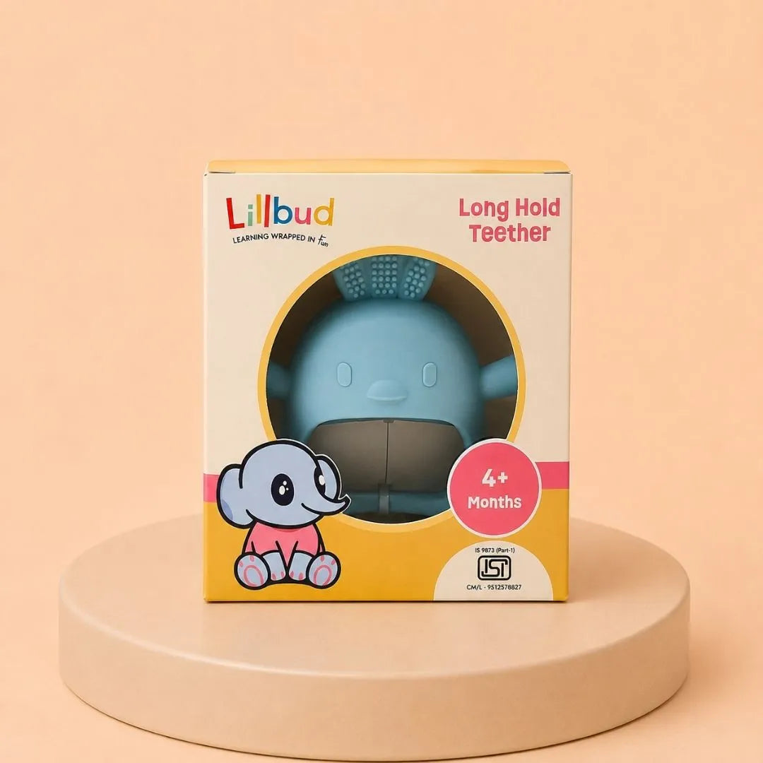LiLLBUD Long-Hold Handle Teether Blue