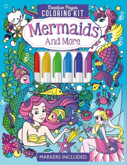 MERMAIDS AND MORE CREATIVE PAGES COLORING KIT - Jaiman Toys