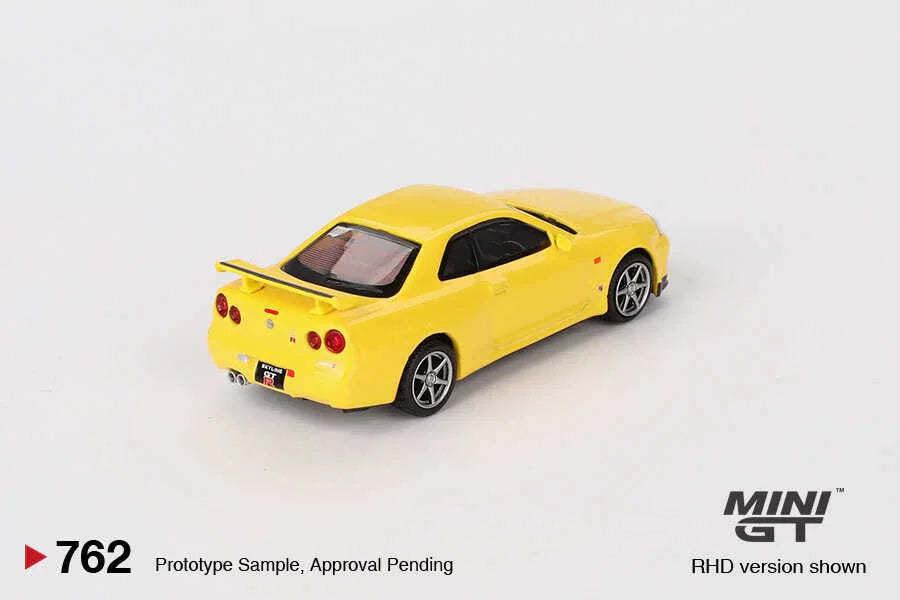 Mini GT 1/64 NISSAN SKYLINE GT-R (R34) V-SPEC LIGHTNING YELLOW (RHD) MGT00762-R - Jaiman Toys