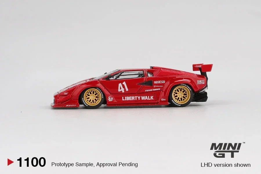 MINI GT 1:64 Lamborghini Countach LB-WORKS Red – Liberty Walk Edition | Premium Diecast Model Car