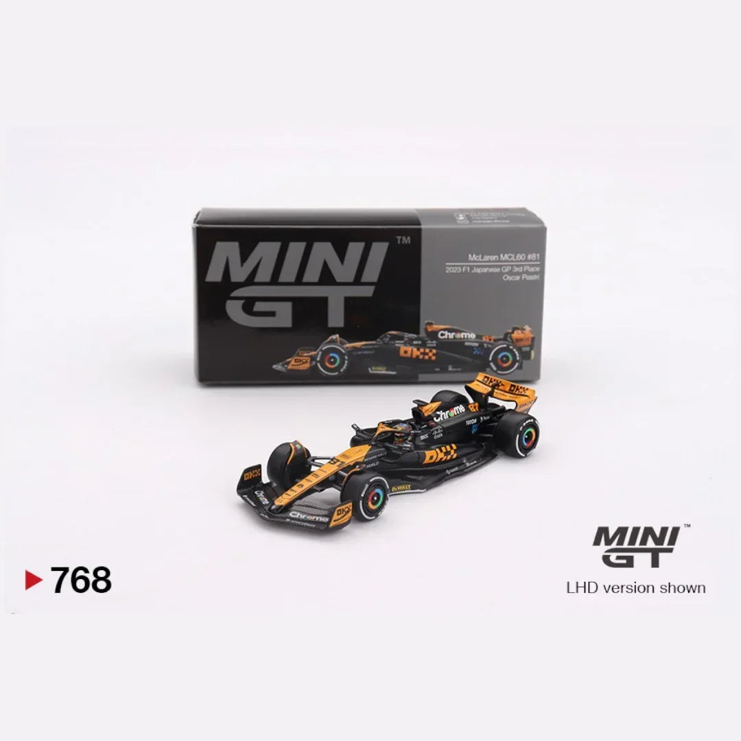 MINI GT McLaren MCL60 #81 Oscar Piastri 2023 F1 Japanese GP β 3rd Place | Formula 1 Die-Cast Model