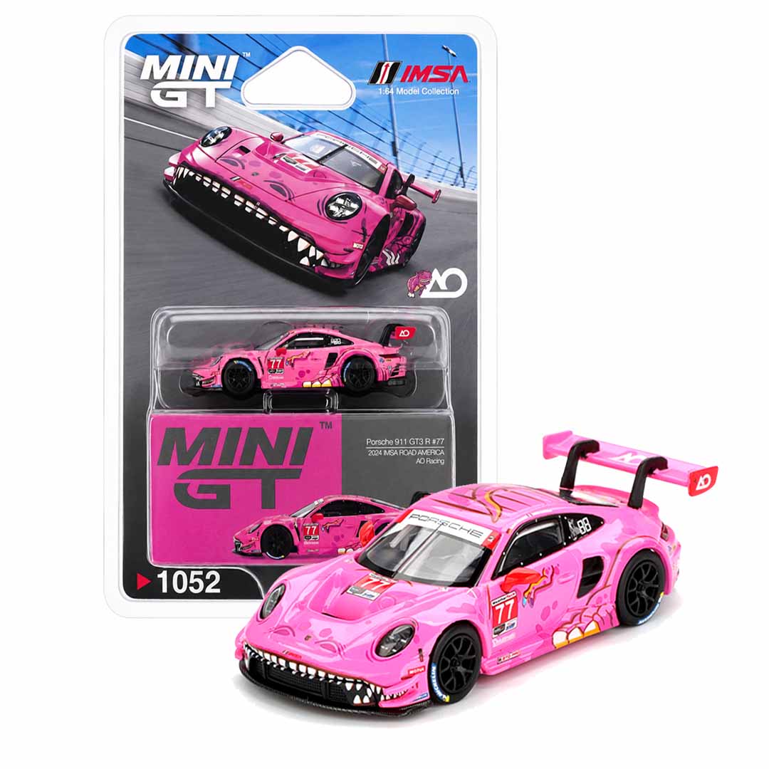 (1点) MINI GT 1/64 ポルシェ911 GT3R #77 2024 MINI GT 1:64 (Blister Pack) Porsche 911 GT3 R #77 AO Racing 2024
